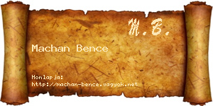 Machan Bence névjegykártya